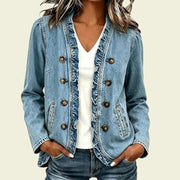 Raeann | Double-Breasted Denim Jacket
