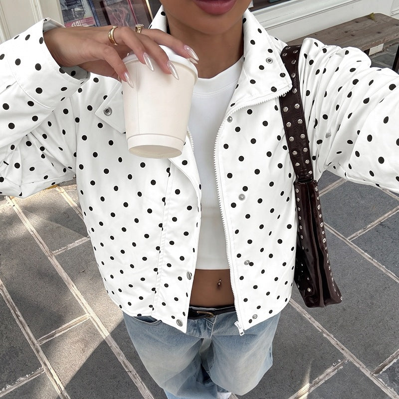 Bess | Polka-Dot Cropped Jacket