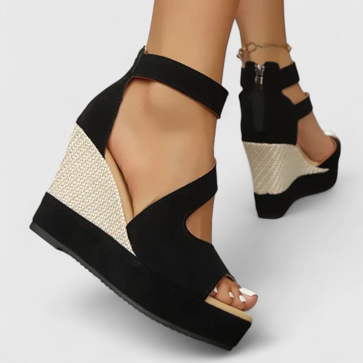 AUBREY | SUEDE WEDGE SANDALS