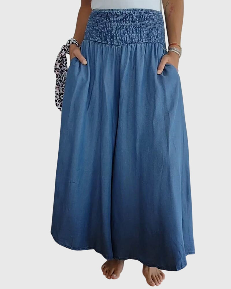 ISABELLA | POCKET-DETAIL ELASTIC-WAIST TROUSERS