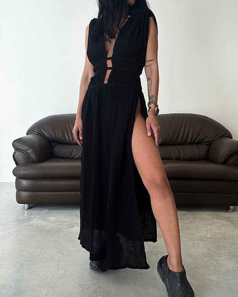 ZOLLA | SLEEVELESS V-NECK DRESS