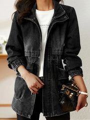 Audree | Drawstring Denim Utility Jacket