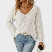 Evers | Casual Black Jumper With Diamond Pattern
