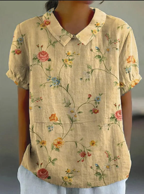 Maymie | Floral Rounded-Collar Shirt