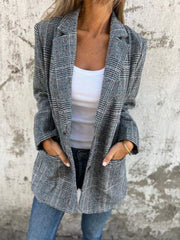 Vanesa | Checked Notch-Lapel Blazer