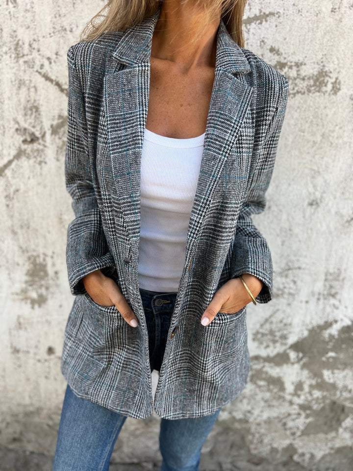 Vanesa | Checked Notch-Lapel Blazer