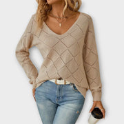 Evers | Casual Black Jumper With Diamond Pattern