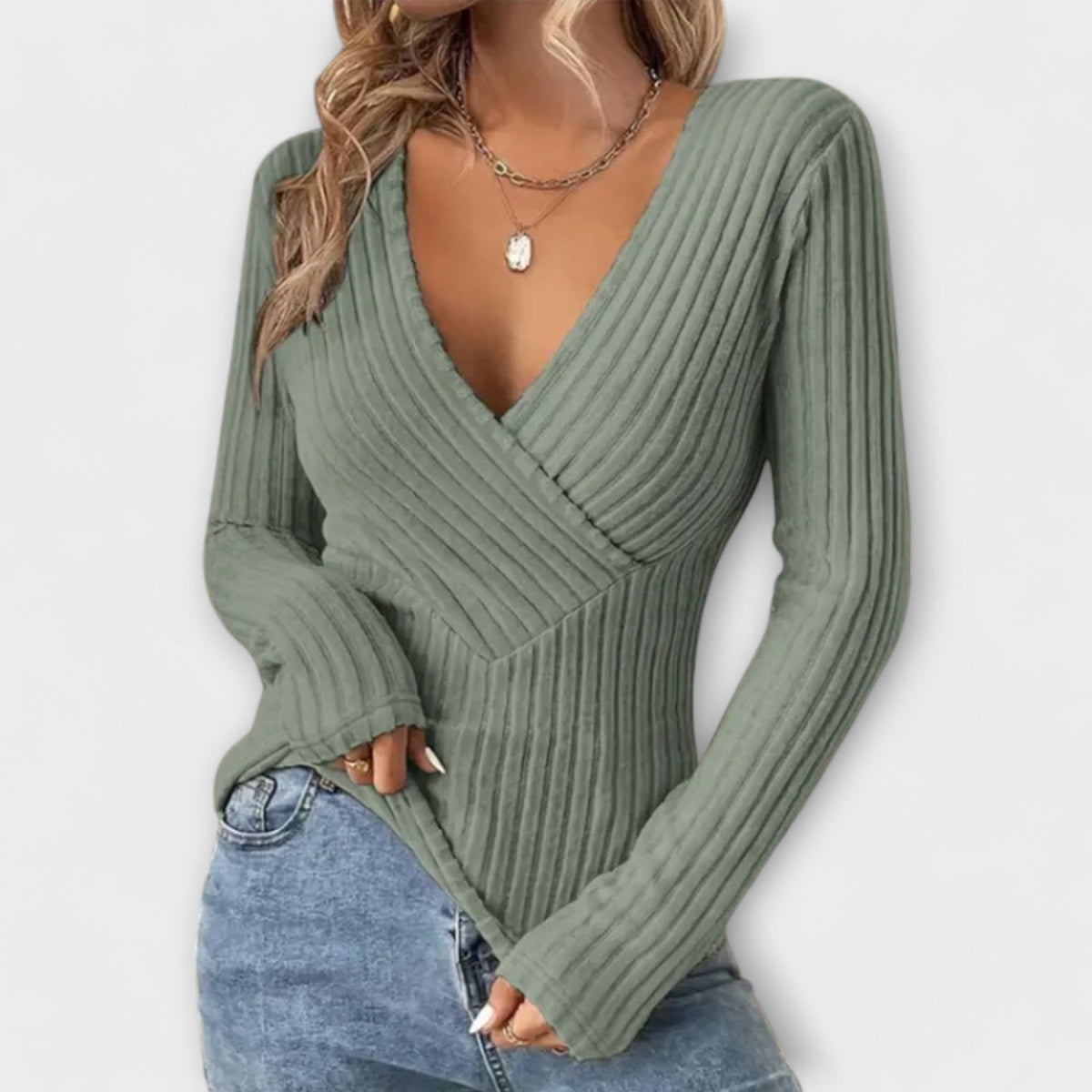 Lisamarie | Ribbed Wrap Jumper