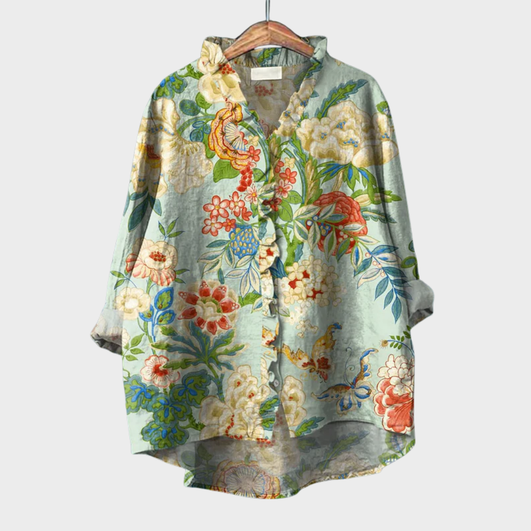 GRACE | PRINTED LONG-SLEEVE BLOUSE