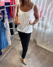 Deangela | Gathered Scoop-Neck Top