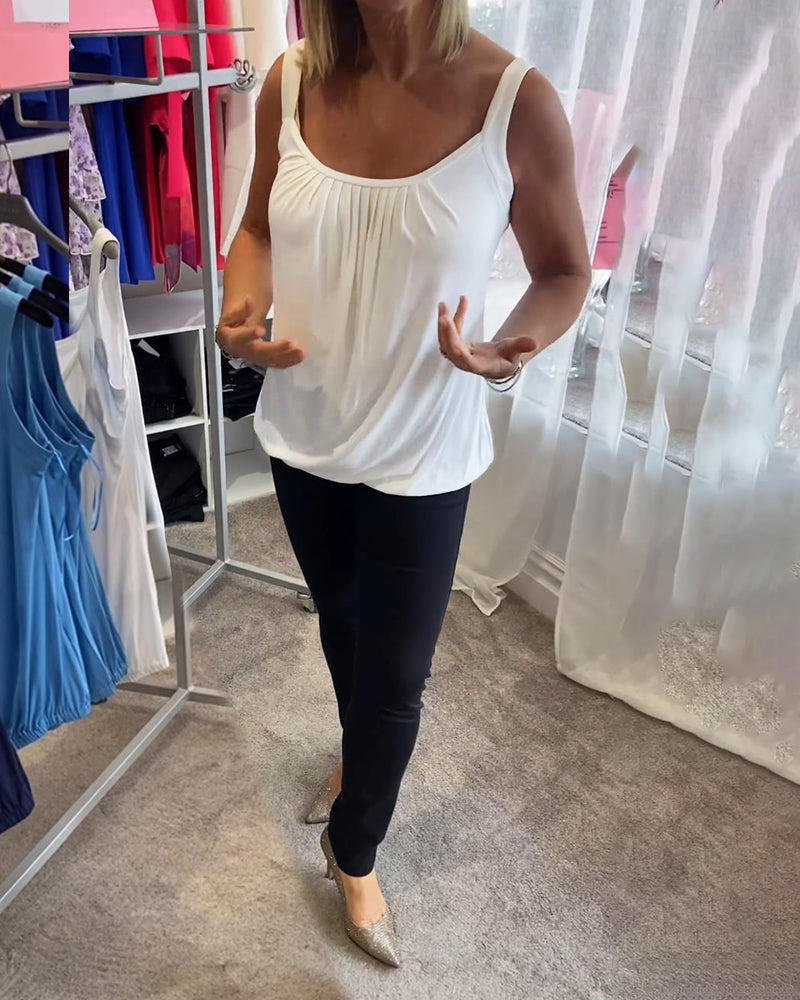 Deangela | Gathered Scoop-Neck Top