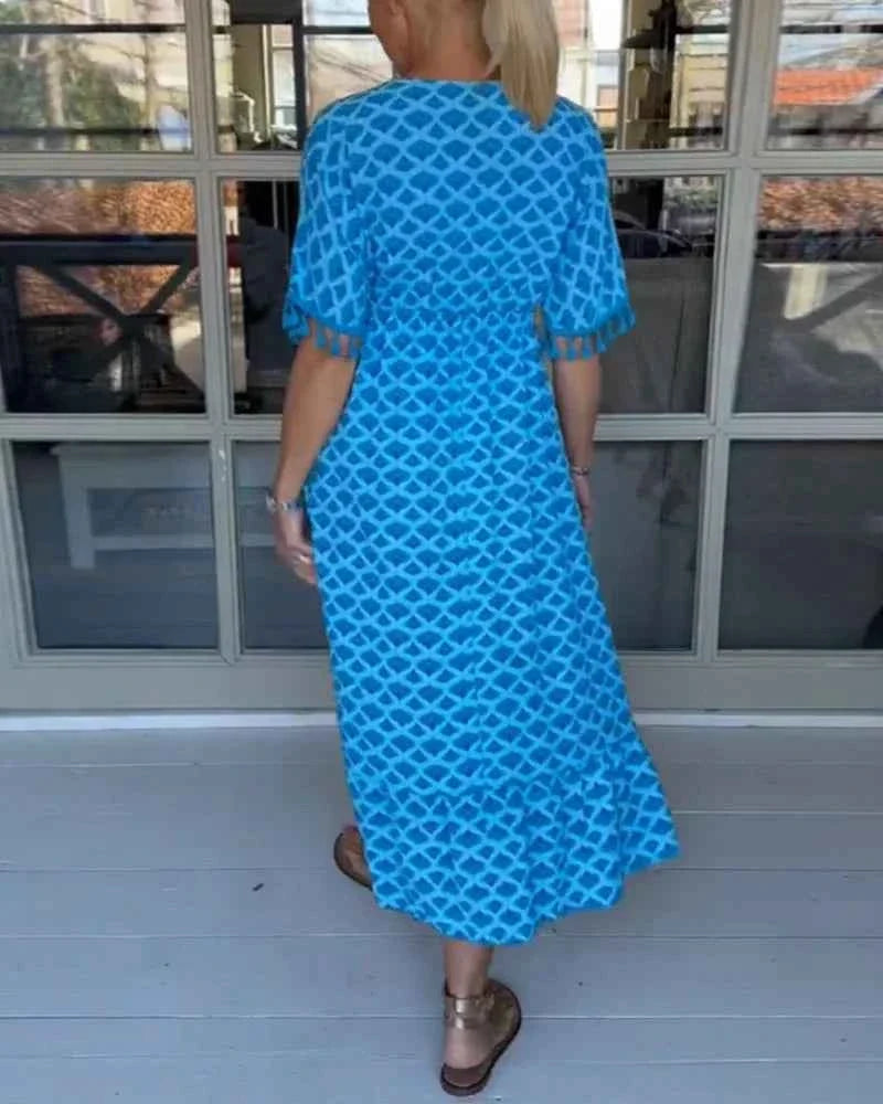 FELICITY | PRINTED FRINGED DRESS