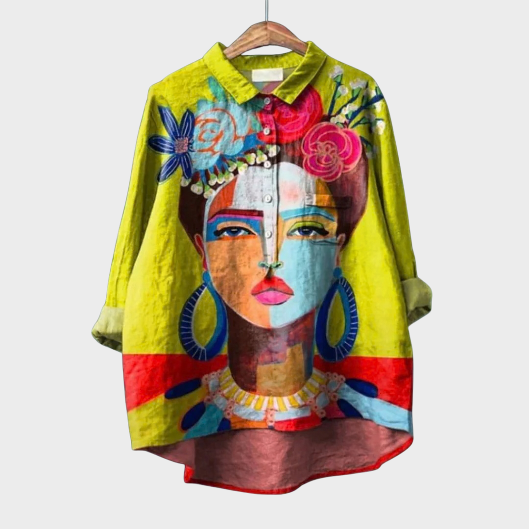 AMELIA | PRINTED LONG-SLEEVE BLOUSE