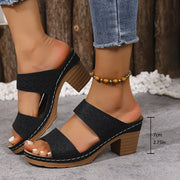 Zaneta | Cut-Out Block-Heel Sandals