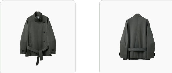 Yareli | Belted Stand-Collar Jacket