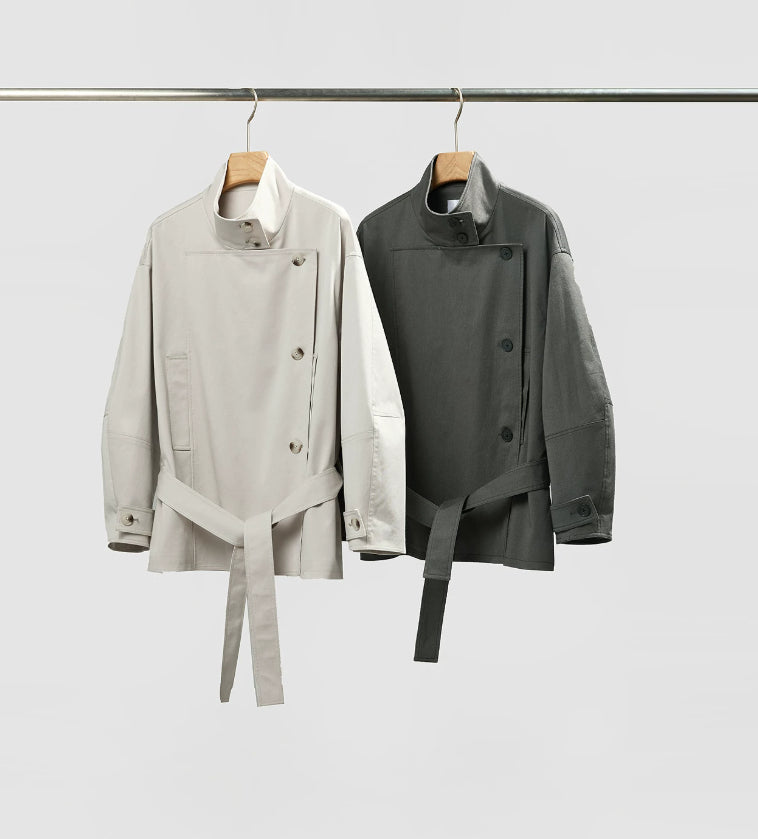 Yareli | Belted Stand-Collar Jacket