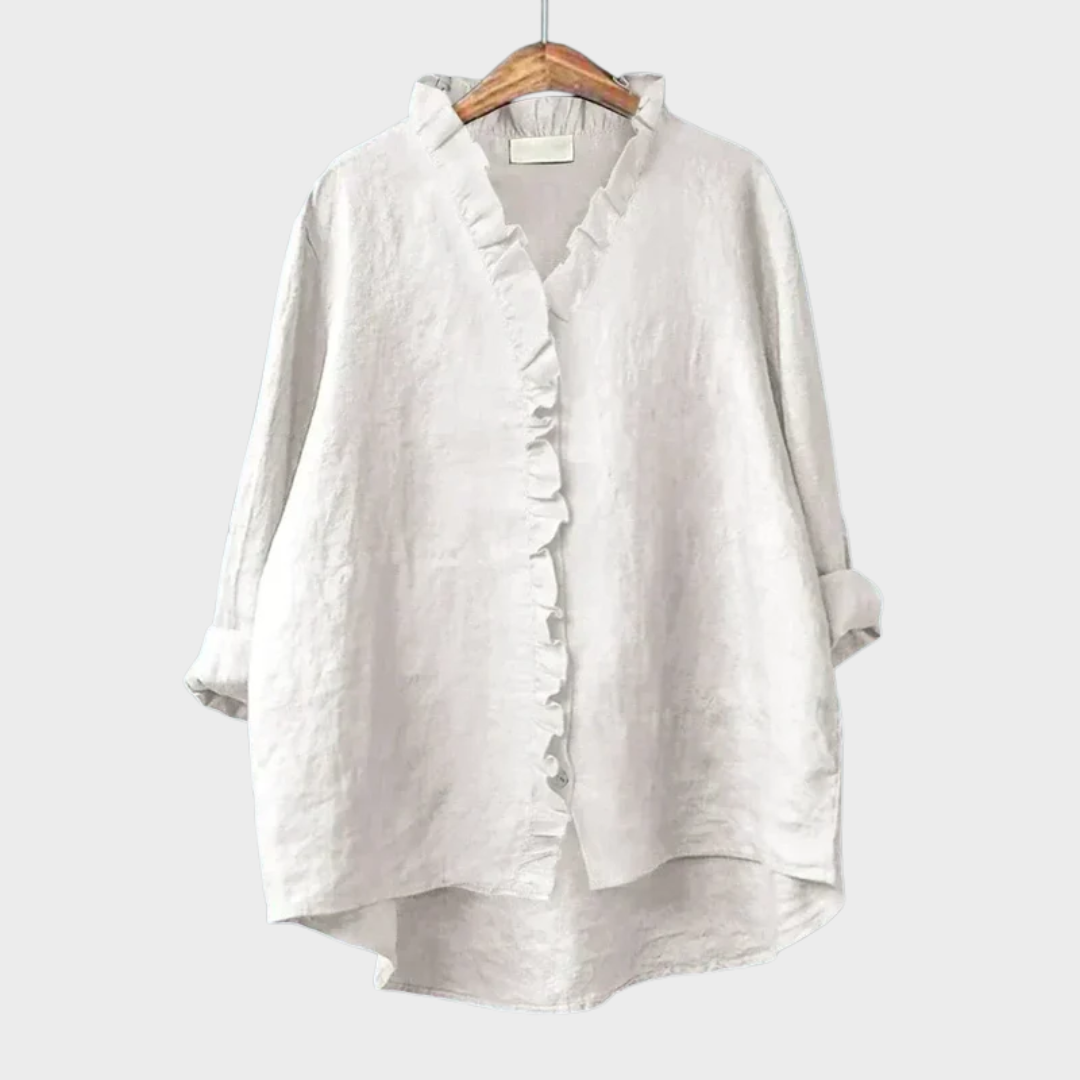 ELINE | PRINTED LONG-SLEEVE BLOUSE