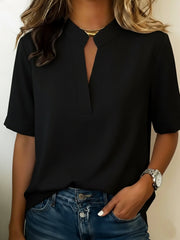 Lashell | Keyhole-Neck Blouse