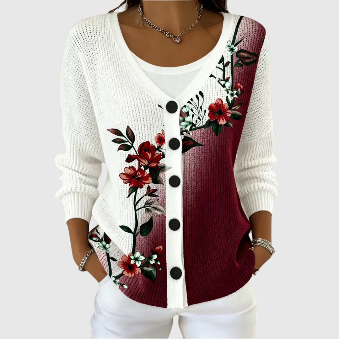 KNITTED BUTTON-FRONT SUMMER CARDIGAN