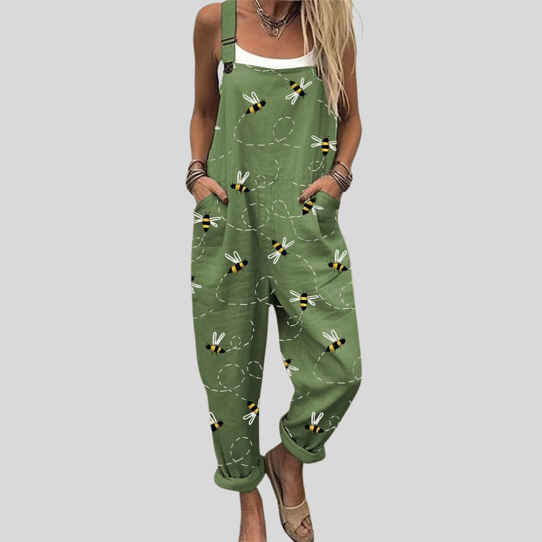 FLOWING ADJUSTABLE-STRAP CROPPED DUNGAREES