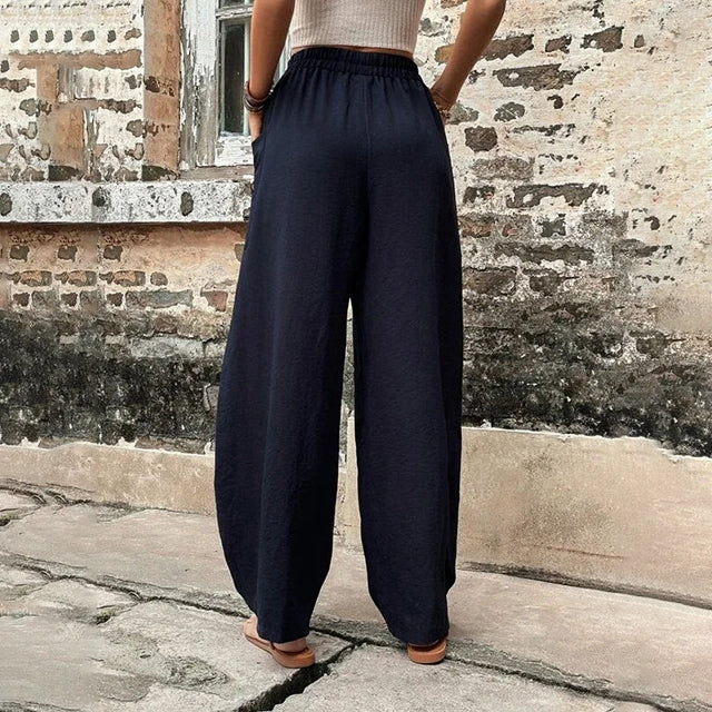 VANNA | POCKET-DETAIL HIGH-WAISTED TROUSERS