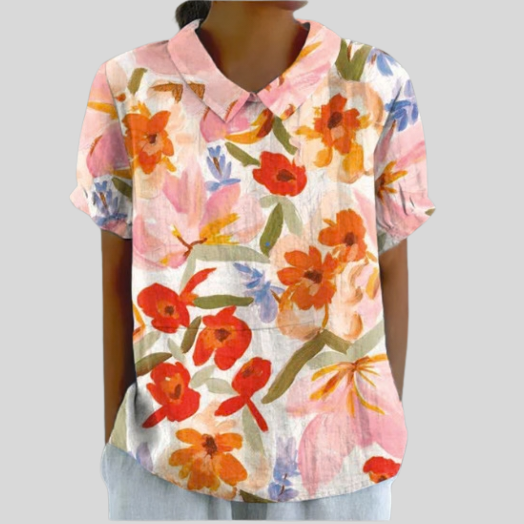 FLORAL COLLARED TOP