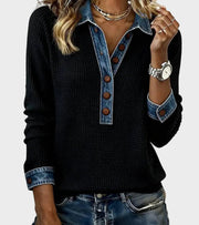 Danielle | Long-Sleeve Denim Blouse
