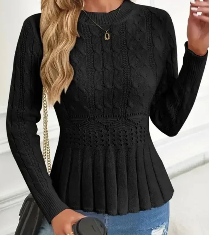 Lyndi | Cable-Knit Peplum Jumper