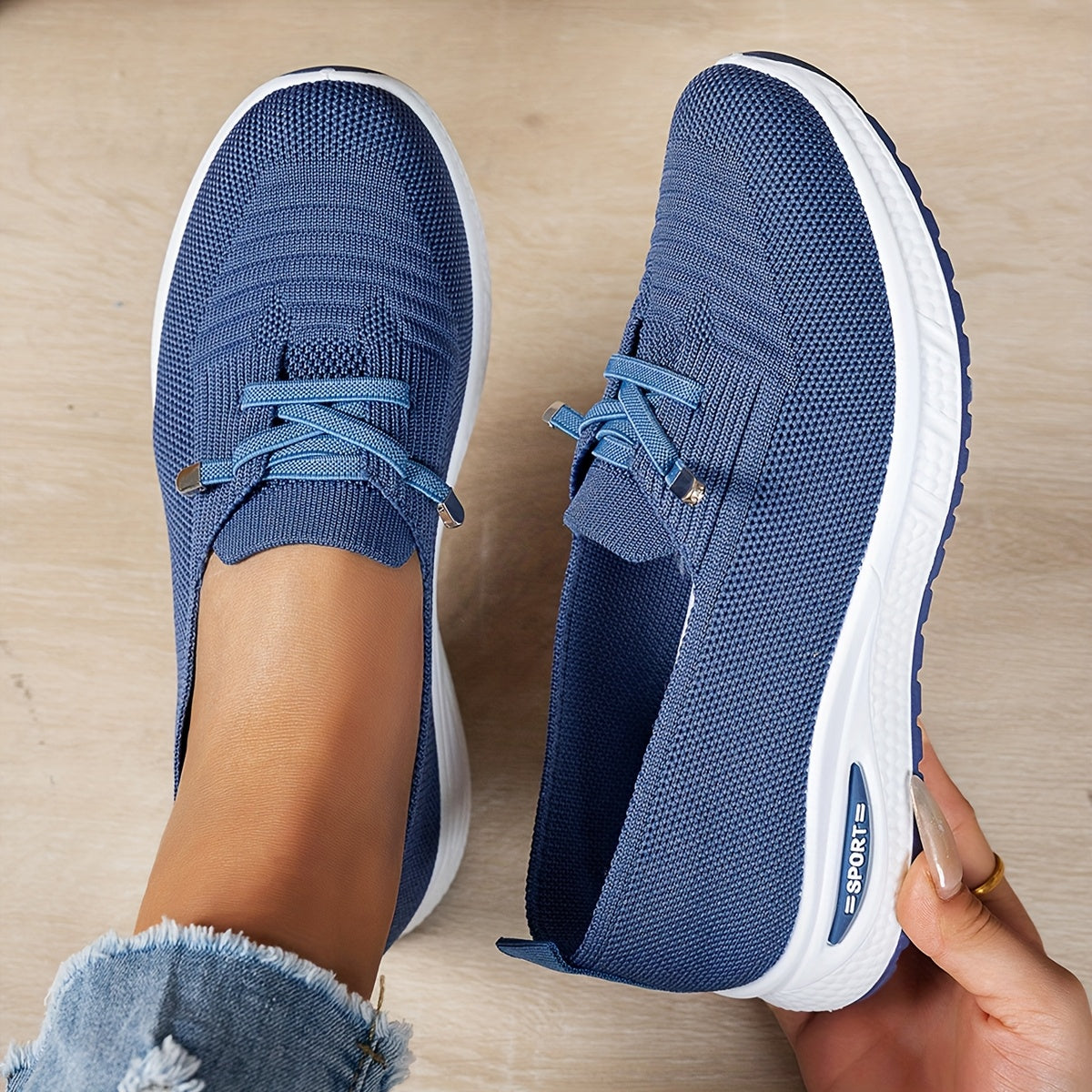 Jacquetta – Orthopaedic Knit Slip-On Trainers