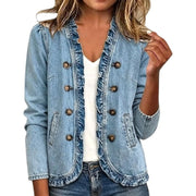 Raeann | Double-Breasted Denim Jacket