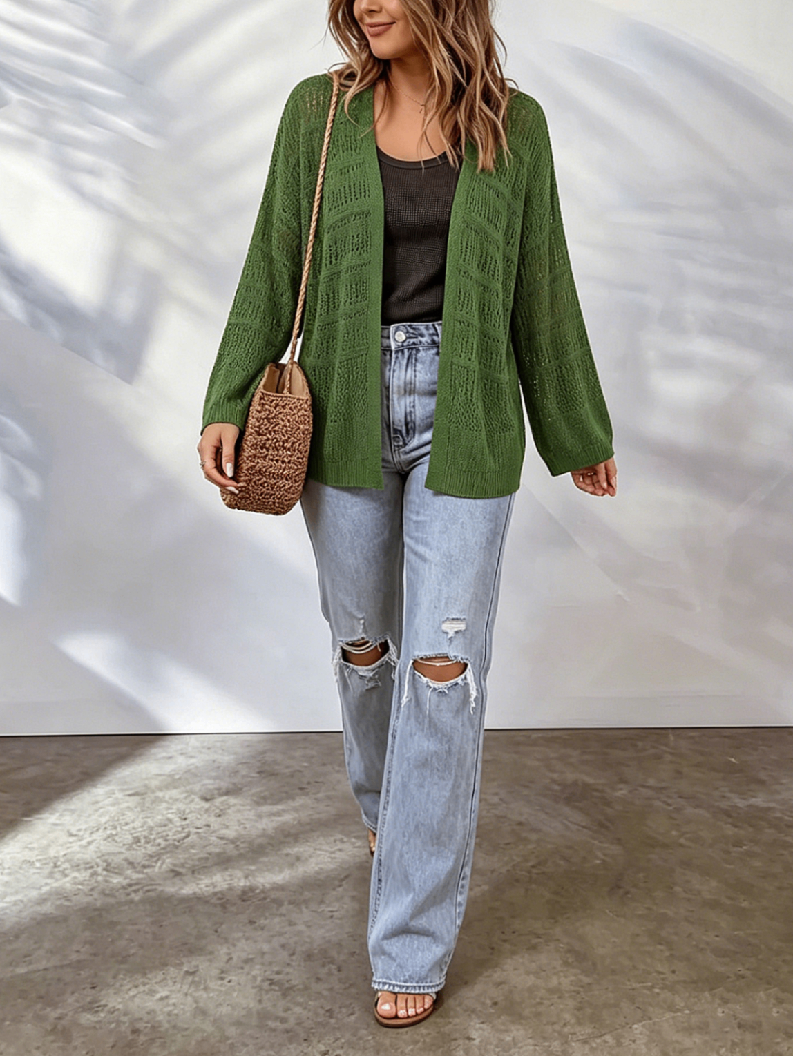 Drema | Textured Open-Front Cardigan