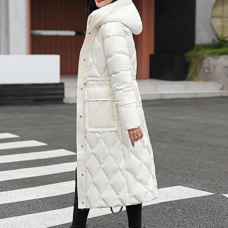 Idella | Long Diamond-Quilted Coat