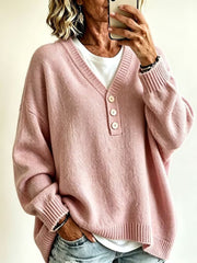 Mahalia | Button-Neck Jumper