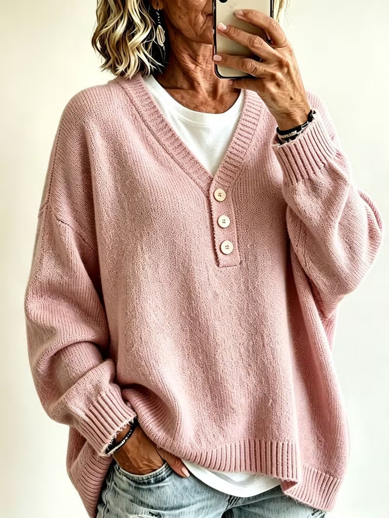 Mahalia | Button-Neck Jumper