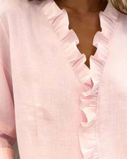 Solveig | Ruffle-Placket Blouse