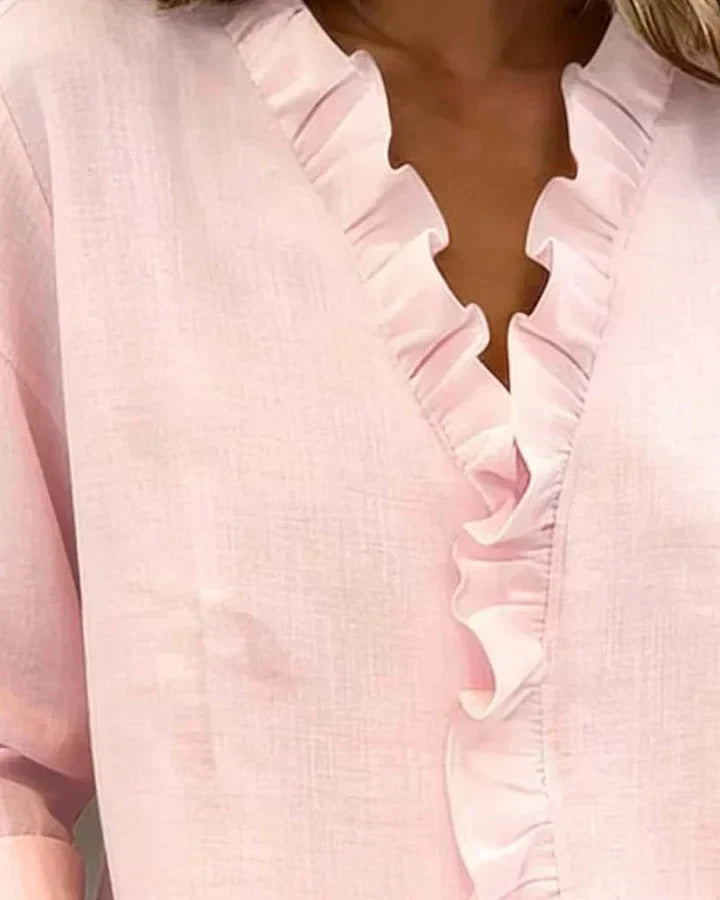 Solveig | Ruffle-Placket Blouse