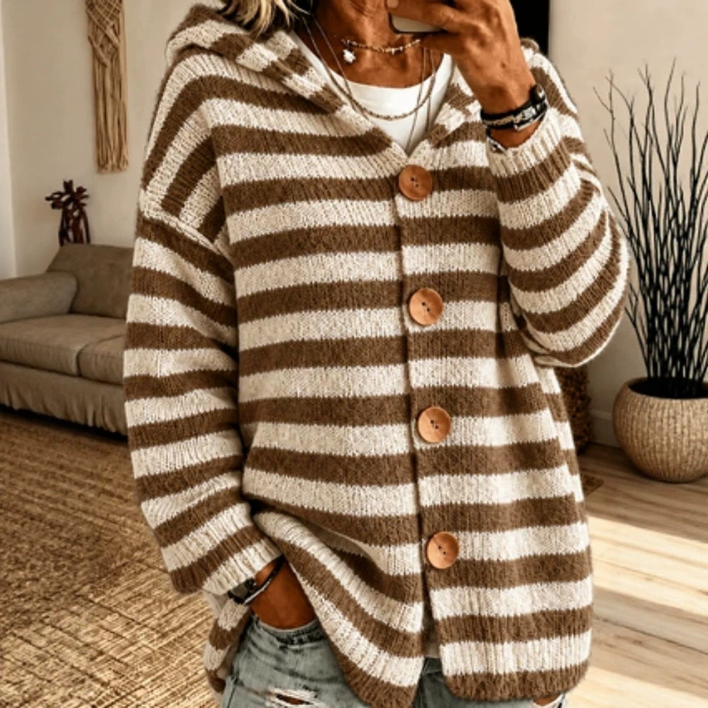Towanda | Striped Button Cardigan