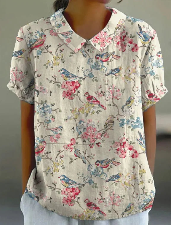 Maymie | Floral Rounded-Collar Shirt