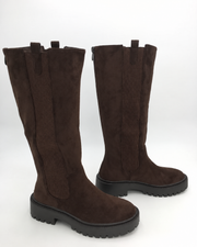 Clarimond chunky-sole stretch boots in brown