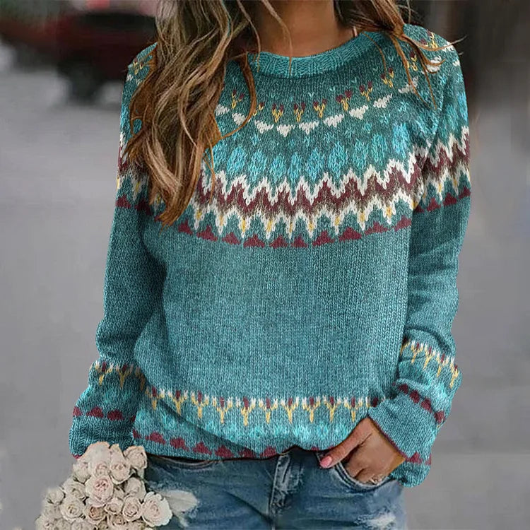 Regina | Jumper With Retro Wave Pattern