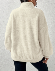 Laurette | Textured Half-Zip Sweatshirt