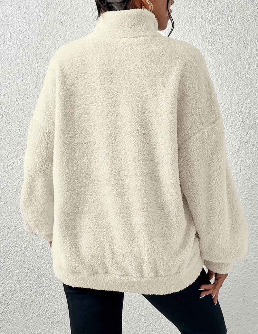 Laurette | Textured Half-Zip Sweatshirt
