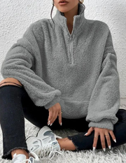 Laurette | Textured Half-Zip Sweatshirt