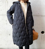 Domenica | Collarless Long Quilted Coat