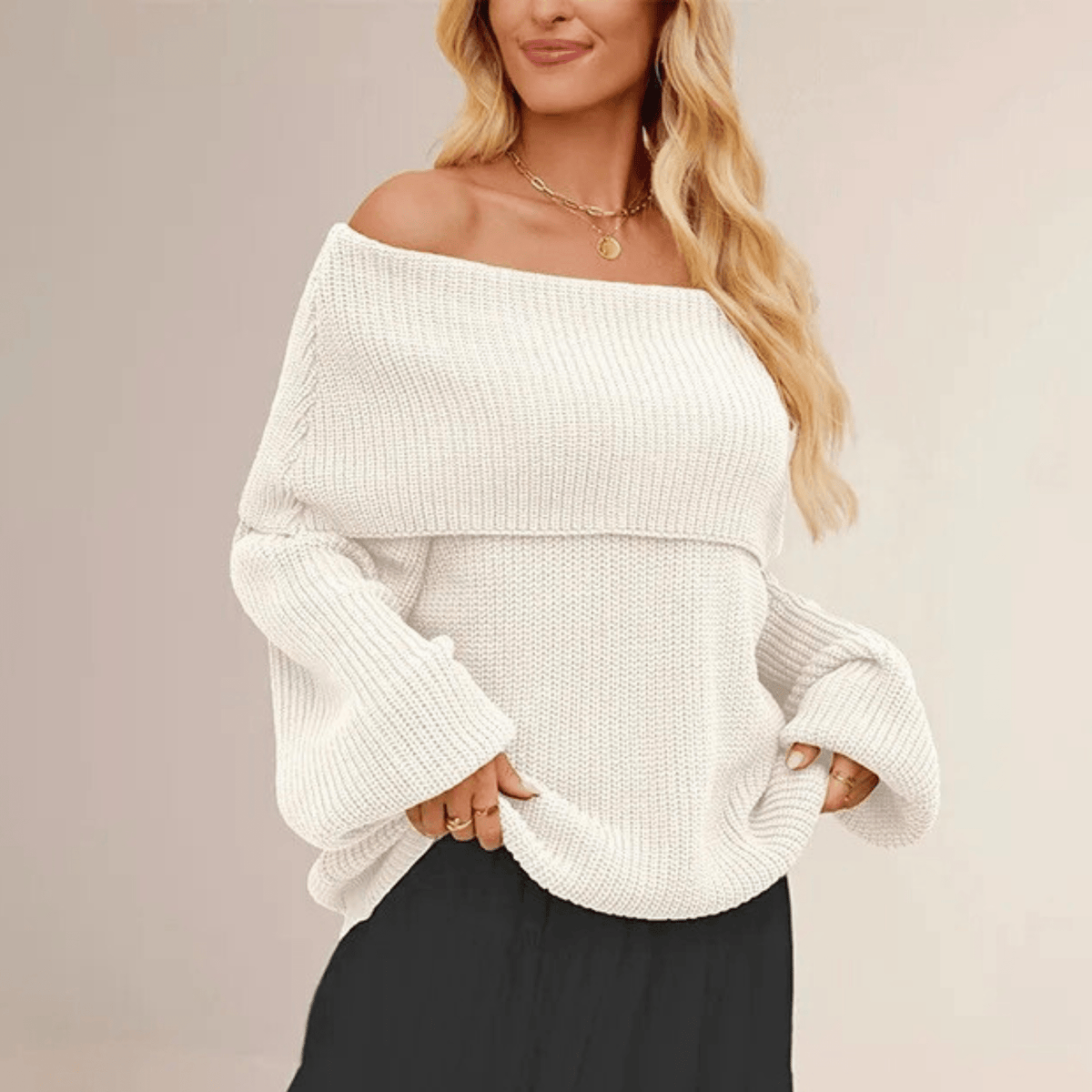 Ozella | Foldover Off-Shoulder Jumper