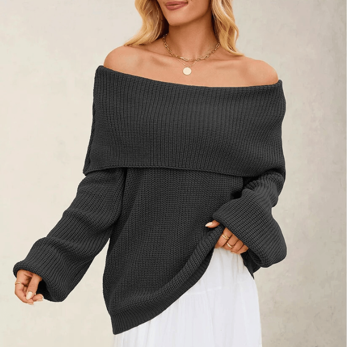 Ozella | Foldover Off-Shoulder Jumper