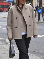 Deedee | Double-Breasted Stand-Collar Jacket