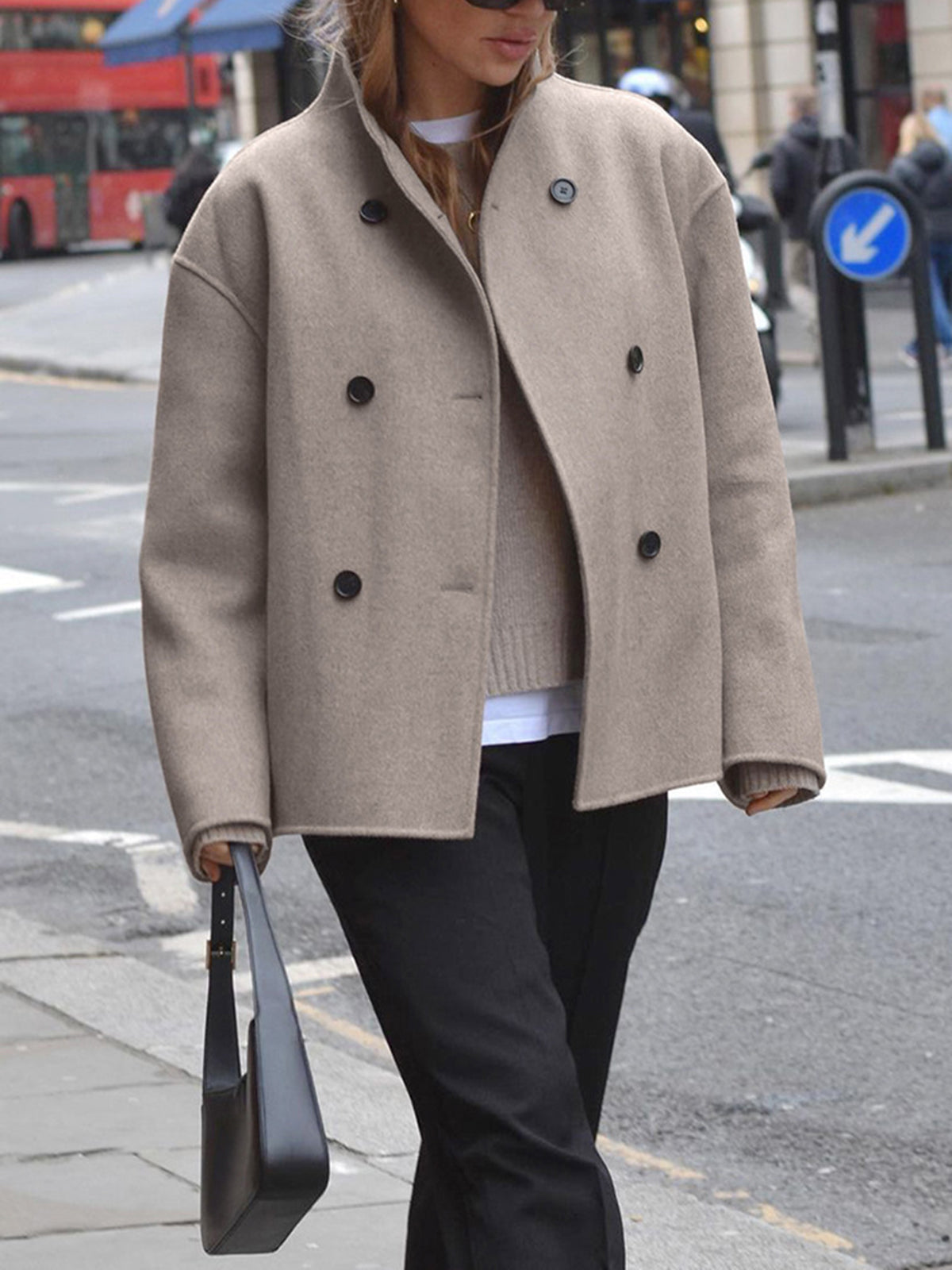 Deedee | Double-Breasted Stand-Collar Jacket