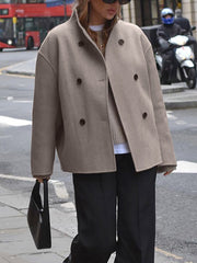 Deedee | Double-Breasted Stand-Collar Jacket