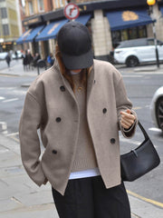 Deedee | Double-Breasted Stand-Collar Jacket